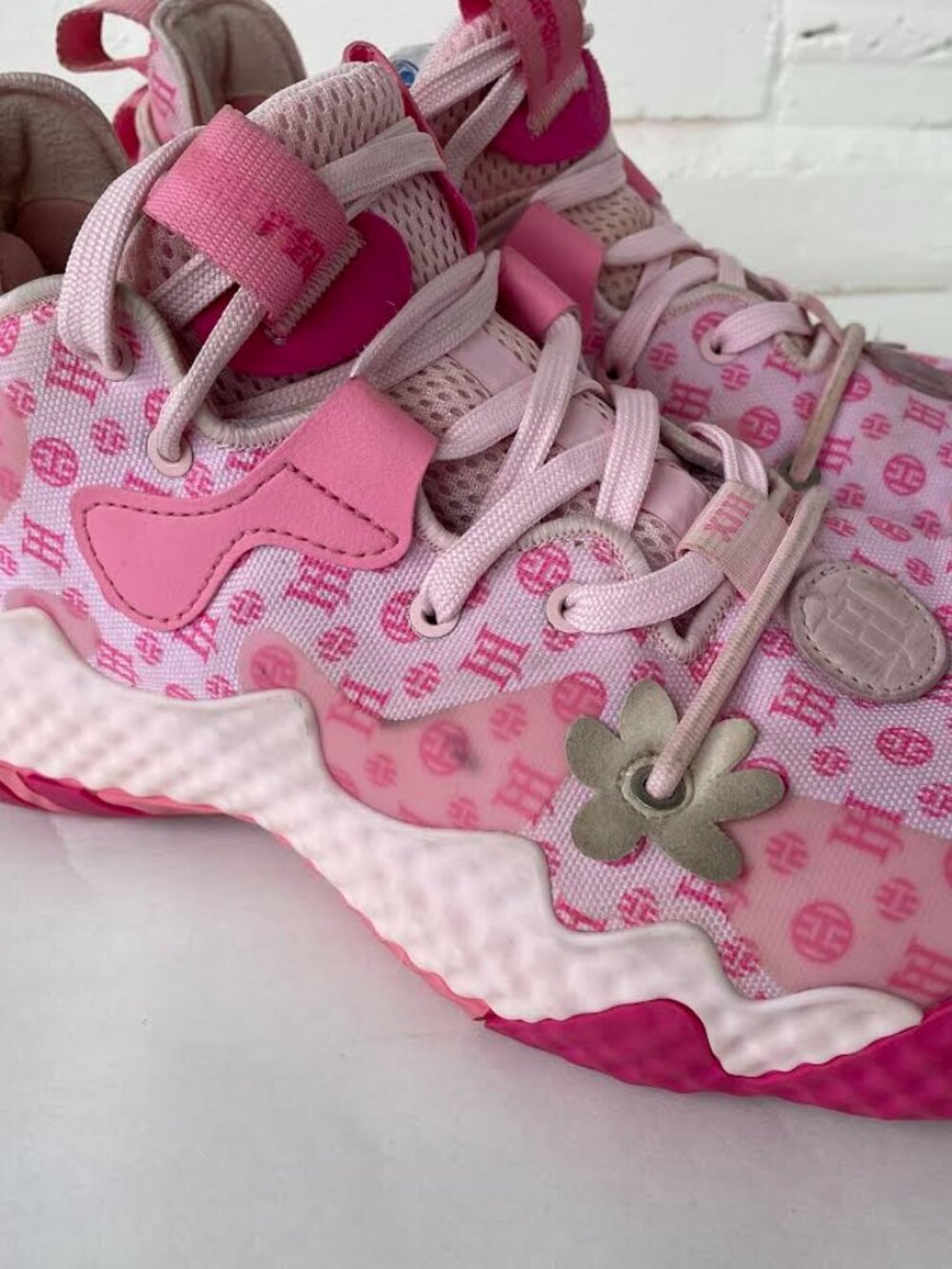 Adidas Harden Vol. 6 Women's Basketball Shoes Pink Monogram Sneakers Size 8